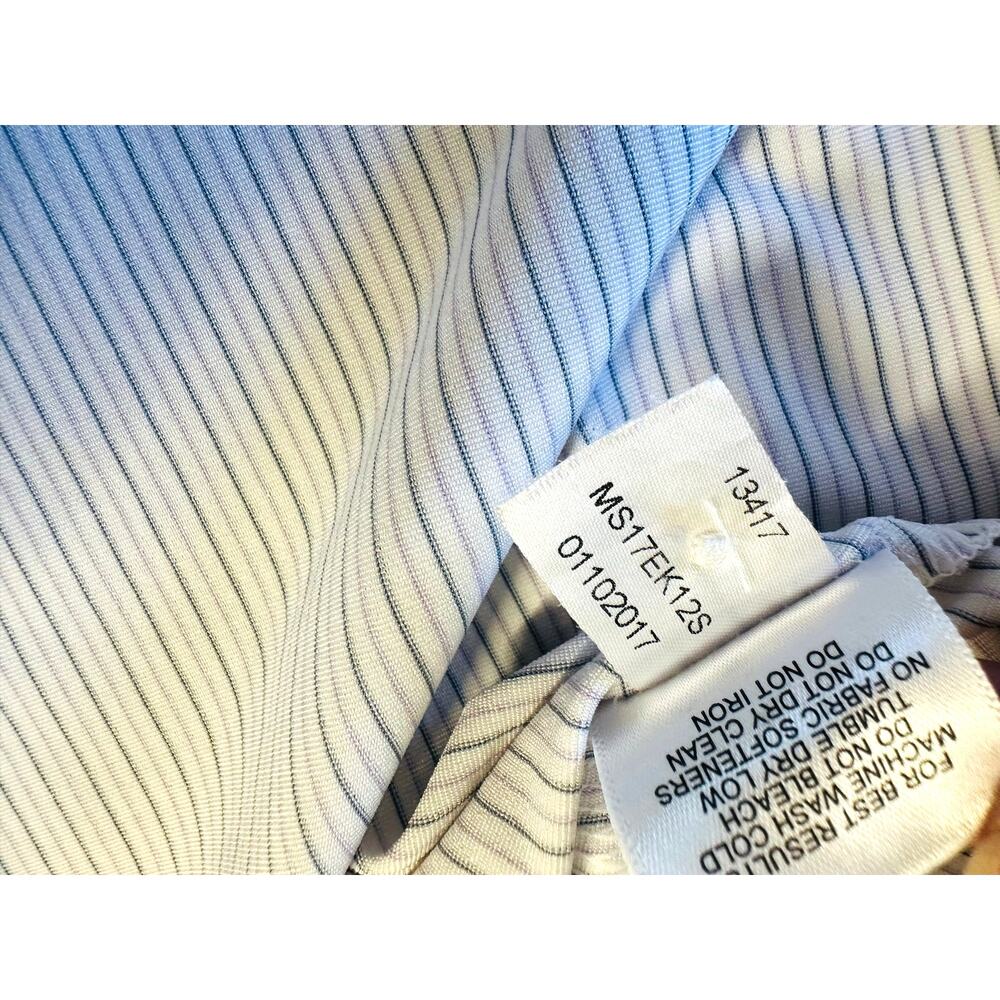 Peter Millar Golf Polo Size M Blue Micro Stripe Chartwell Country Club Crest - Picture 6 of 10